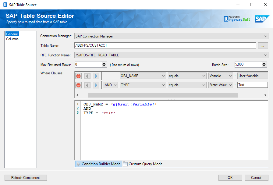 SAP Source Component